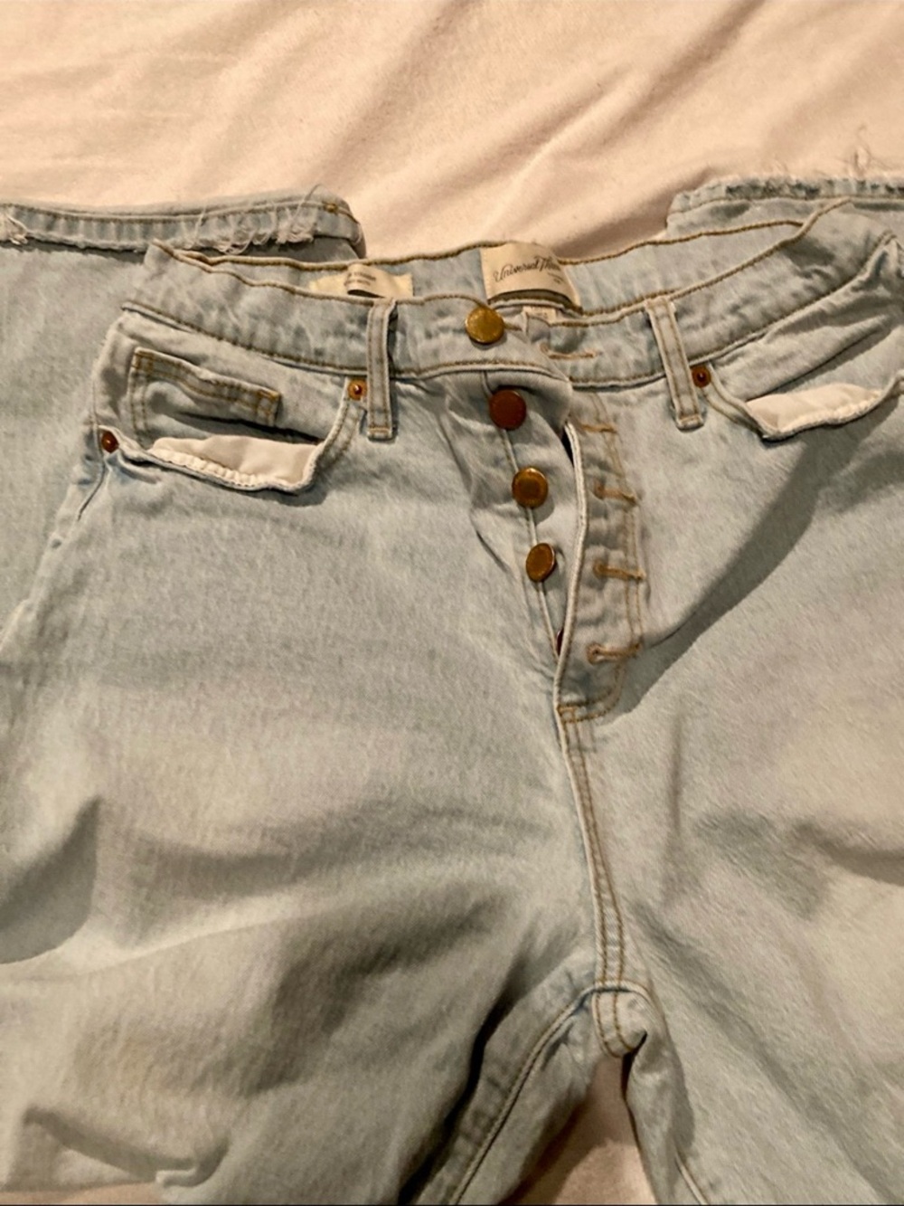 Universal Thread Light Blue Denim Jeans with Gold Topstitching